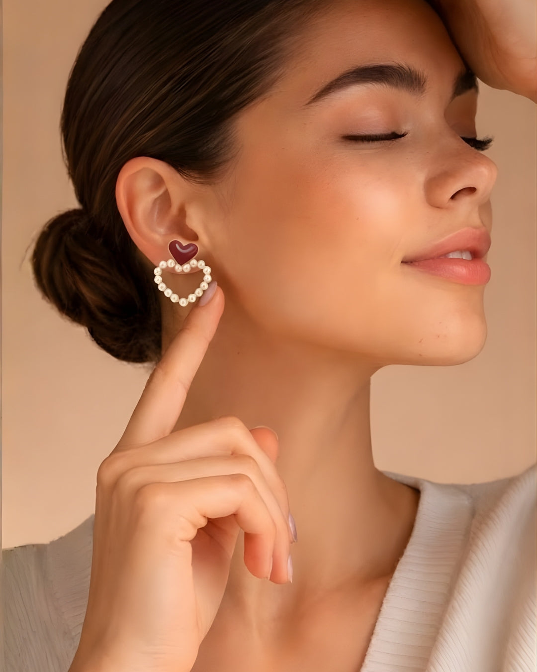Wine Heart Earrings