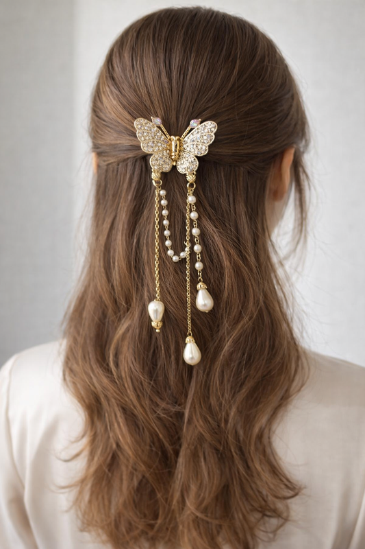 Golden Butterfly Hair Claw