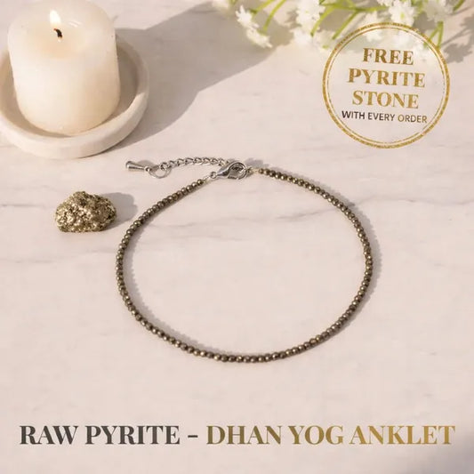 Combo Pack: Raw Pyrite & Dhan Yog Anklets (Lab Certified)