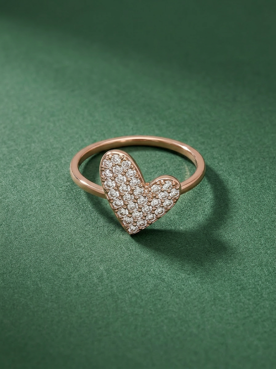 Asymmetric Heart Ring - Detail Shot