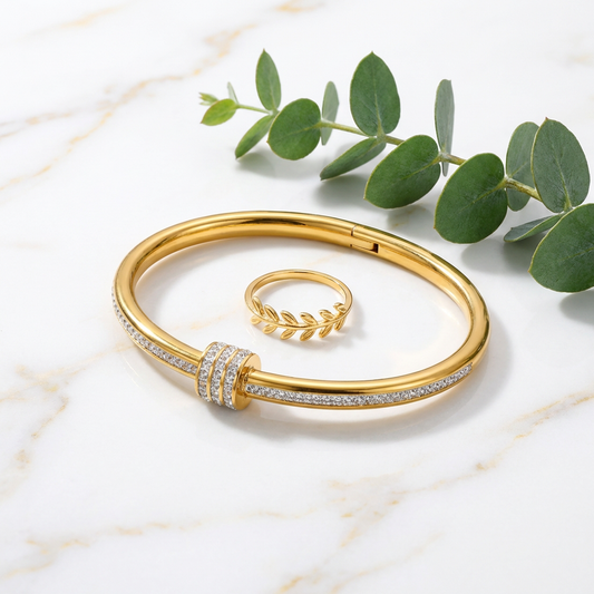 Crystal Luxe - Bracelet & Ring Combo - Complete Set