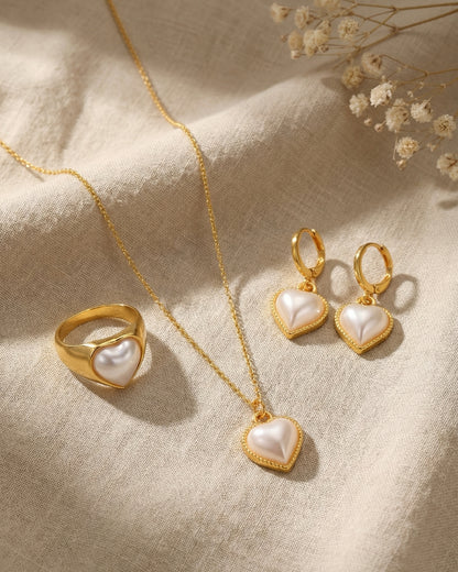 Pearl Heart Jewelry Combo Set
