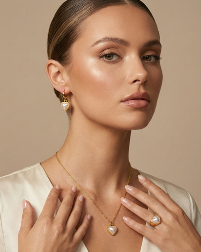 Pearl Heart Jewelry Combo Set