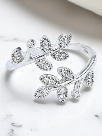 Silver Leaf Ring for Women