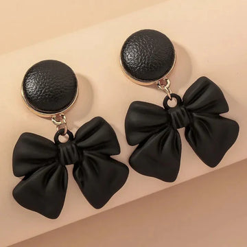 Black Bow Statement Earrings