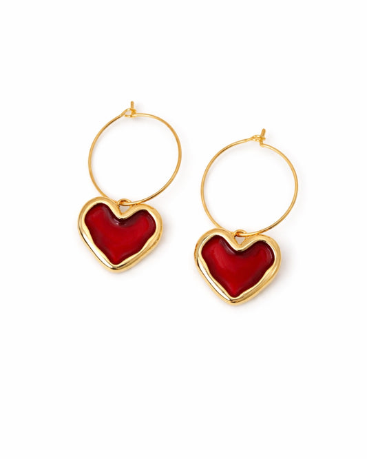 Blood Red Heart Drop Loops