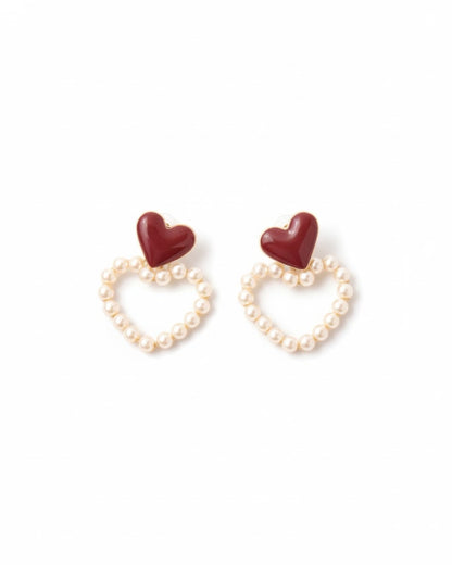 Wine Heart Earrings