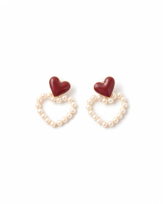 Wine Heart Earrings