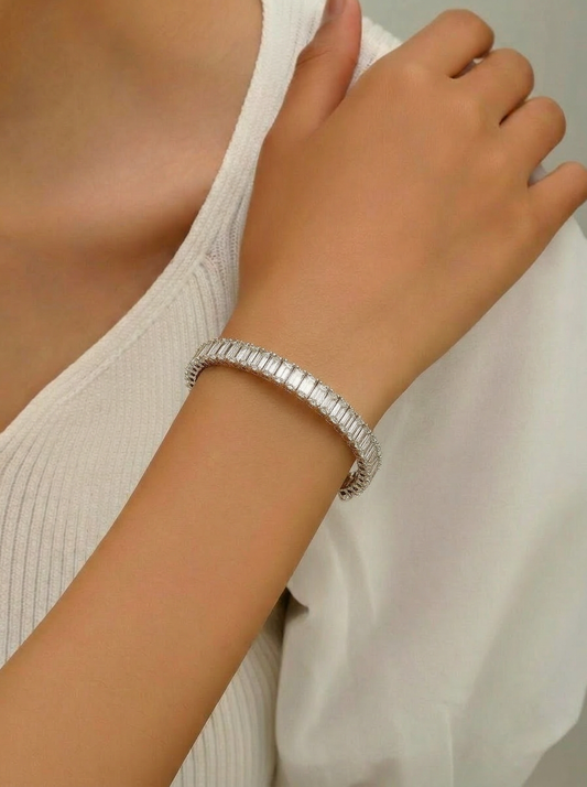 Silver Finish Bracelet - On Model Wrist