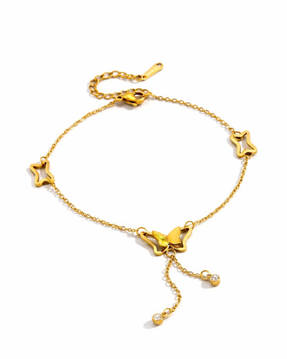 Butterfly & Stone Anklet