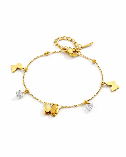 Butterfly Stone Drop Anklet