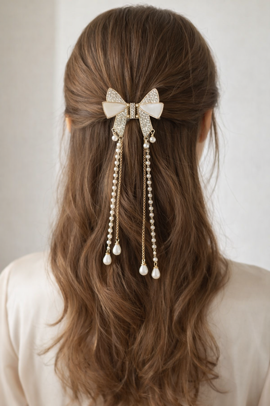 Pearl Bow Hair Claw