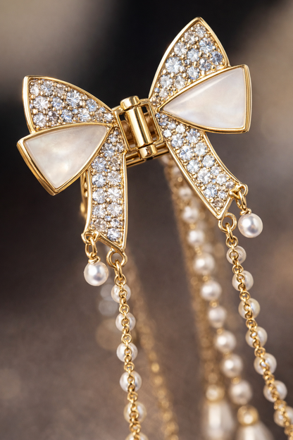 Pearl Bow Hair Claw