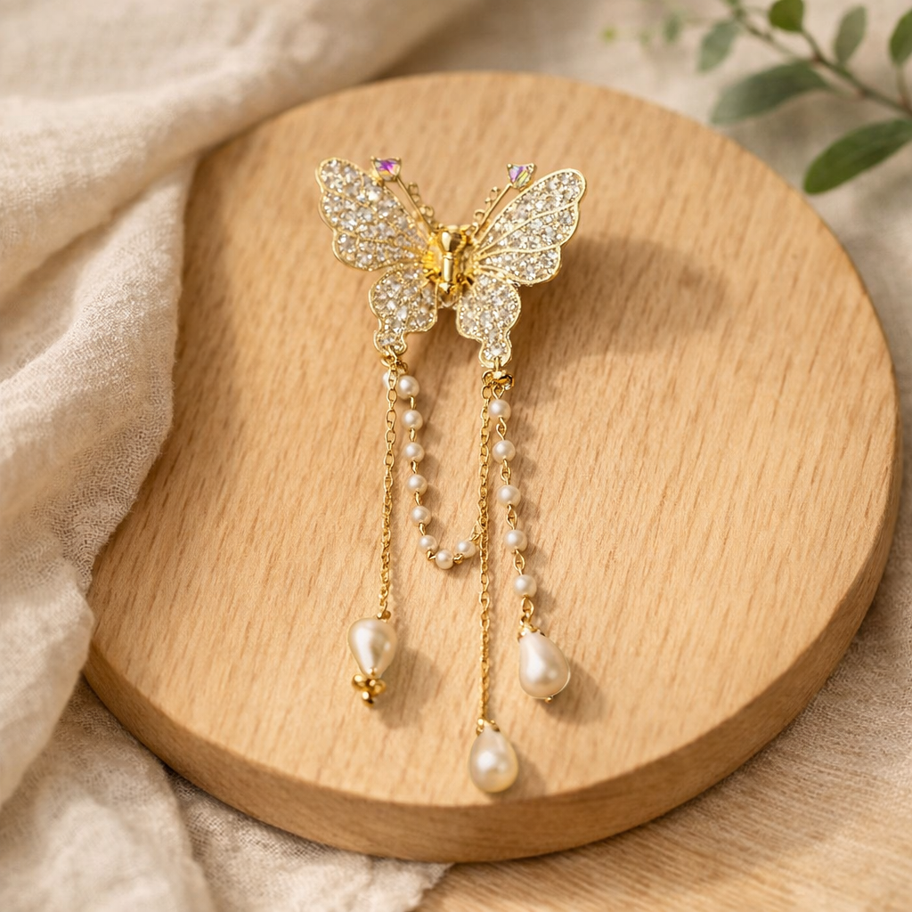 Golden Butterfly Hair Claw
