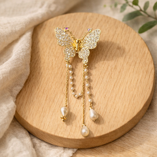 Golden Butterfly Hair Claw