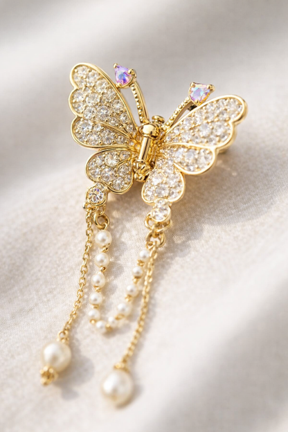 Golden Butterfly Hair Claw