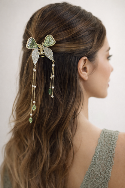 Green Butterfly Hair Claw