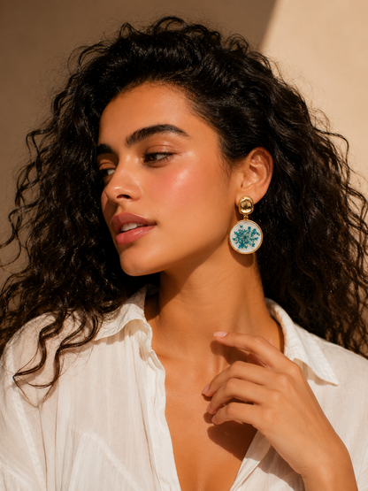 Ocean Blue Resin Earring