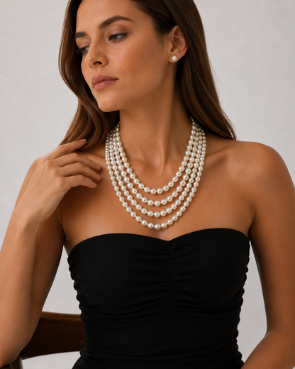 Timeless Pearl Layers Necklace Set