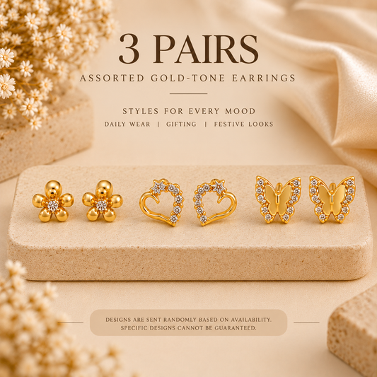 Gold-Tone Fashion Earrings Combo