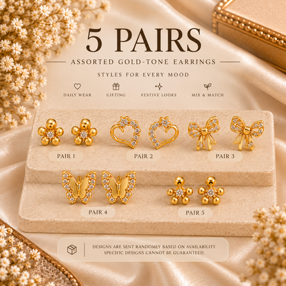 Gold-Tone Fashion Earrings Combo