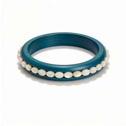 Teal Pearl Bangle - Product Shot