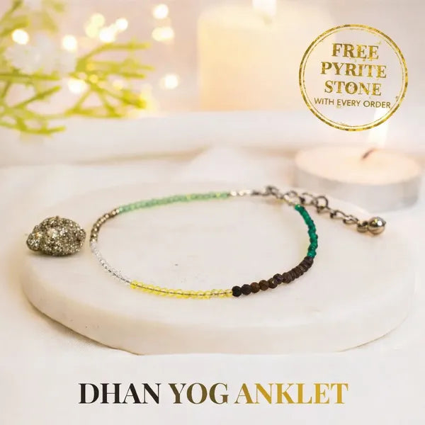 Combo Pack: Raw Pyrite & Dhan Yog Anklets (Lab Certified)