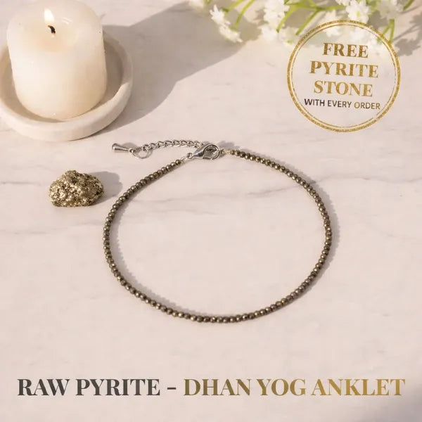 Combo Pack: Raw Pyrite & Dhan Yog Anklets (Lab Certified)