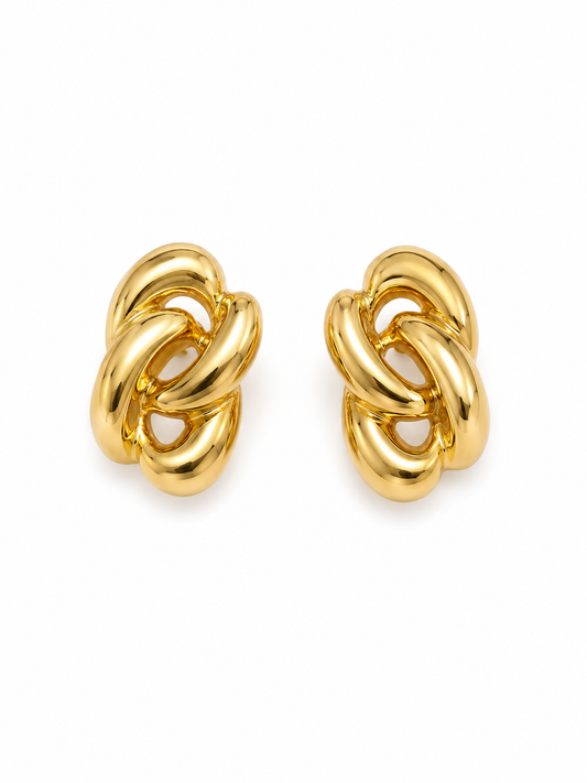 Golden Knot Statement Earrings1
