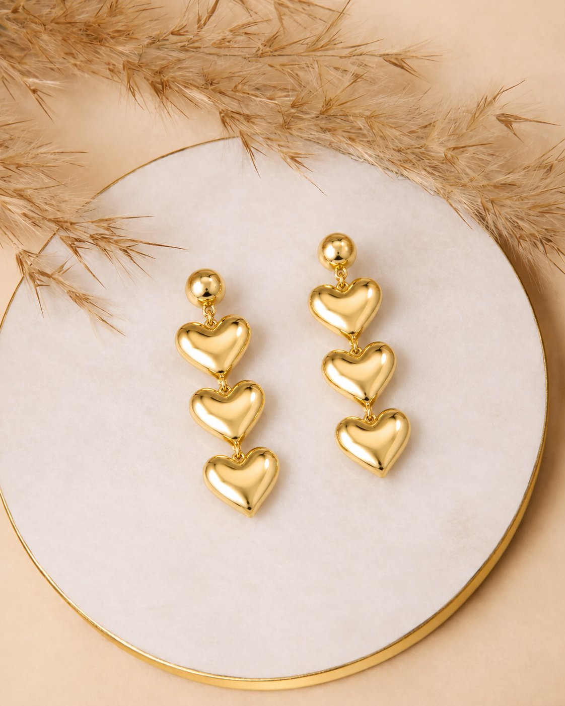 Golden drop earrings