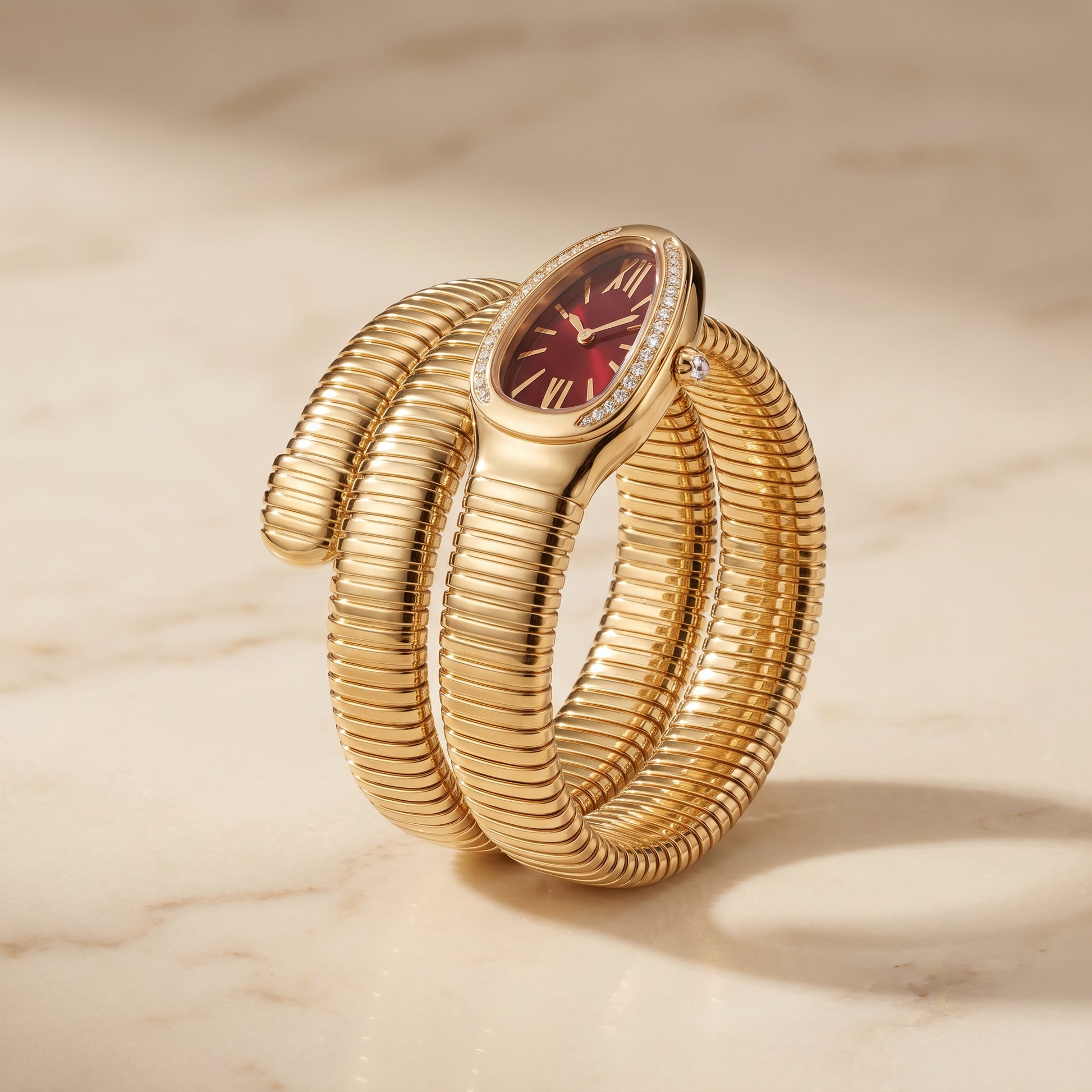 Ribbed gold tubogas coil side profile