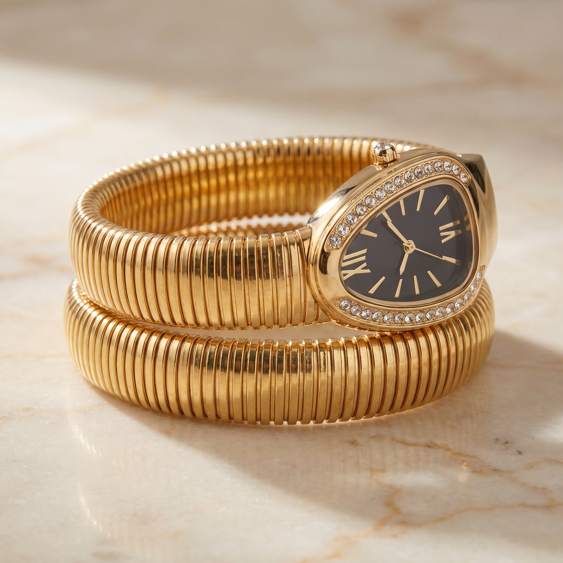 Ribbed gold tubogas coil side profile