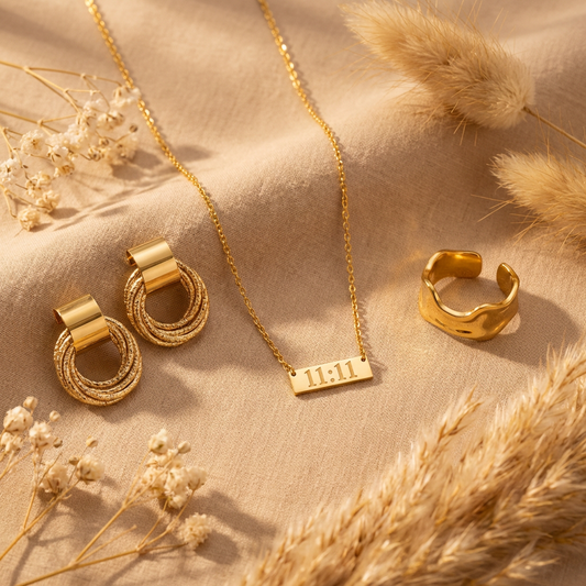 Golden Hour - Necklace, Earrings & Ring Combo - Complete Set