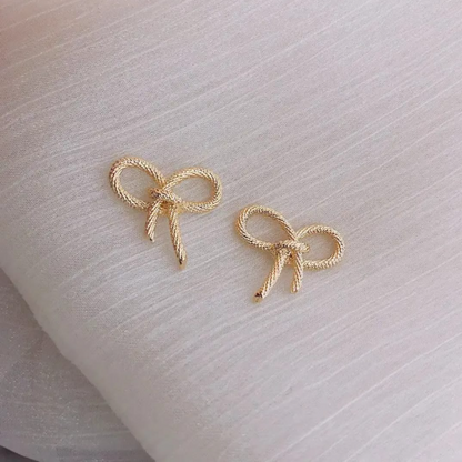 Chic Gold Bow Earrings