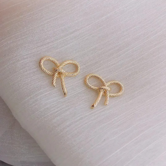 Chic Gold Bow Earrings