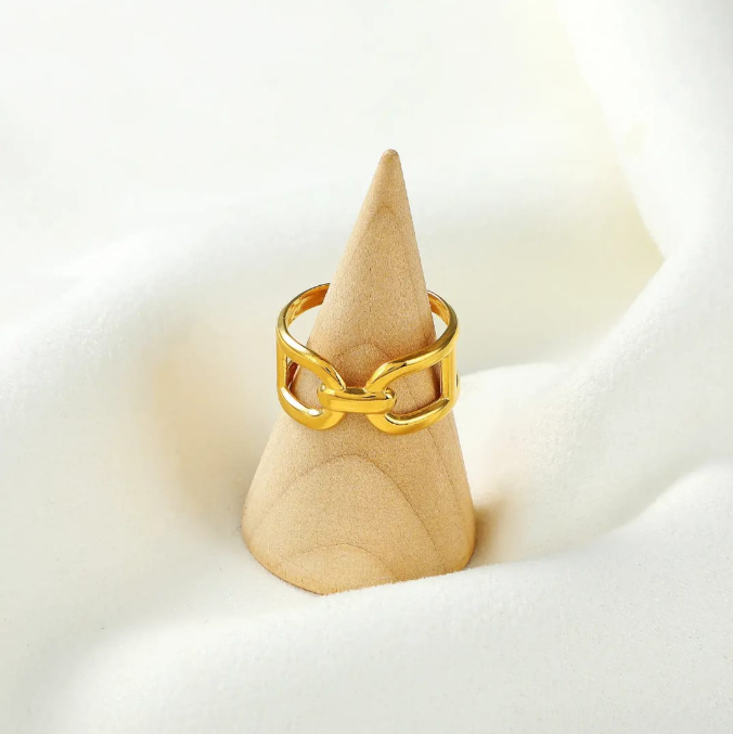 Bold Gold Chain Link Ring
