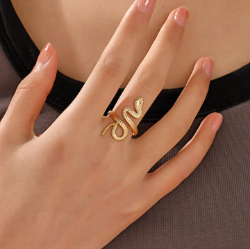 Textured Gold Snake Ring