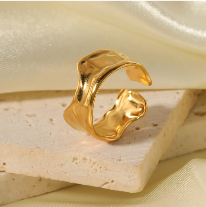Gold Ripple Ring