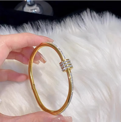 Elegant Zircon Bangle - On Model