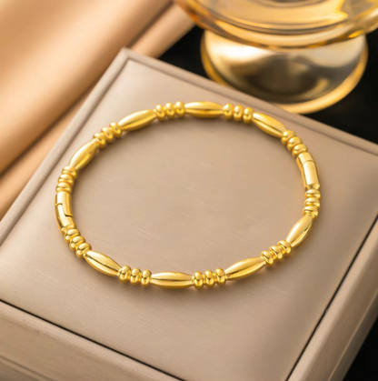 Beaded Bamboo Style Bangle Bracelet