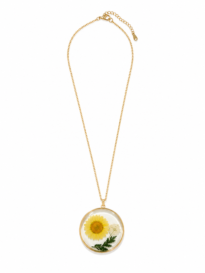 Sunflower Resin Necklace