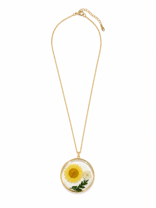 Sunflower Resin Necklace