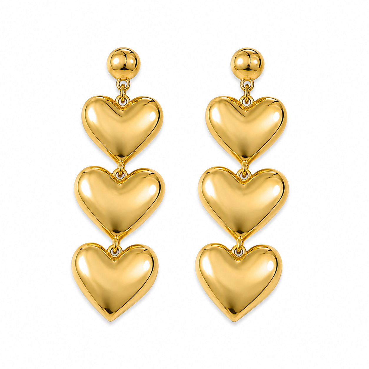 Triple Heart Drop Earrings1