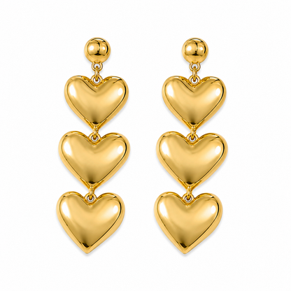Triple Heart Drop Earrings1