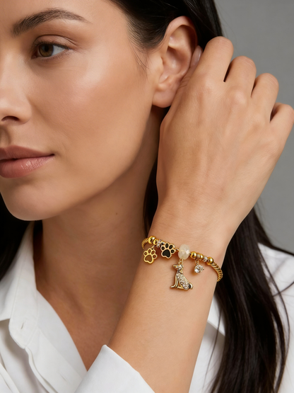 Dog Charm Bracelet - On Model Wrist