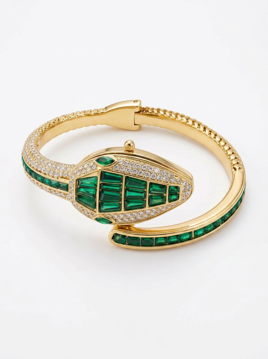 Green Snake Watch Bracelet - Product Shot