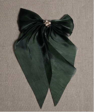 Luxe Pearl Satin Bow Hair Clips