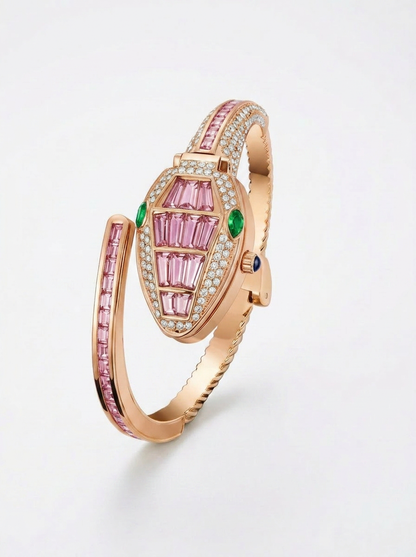 Pink Snake Watch Bracelet