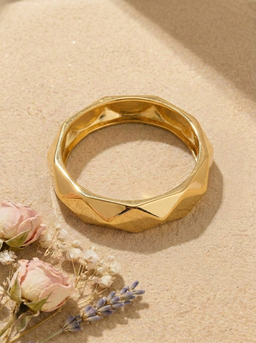 Gold Faceted Ring - Lifestyle