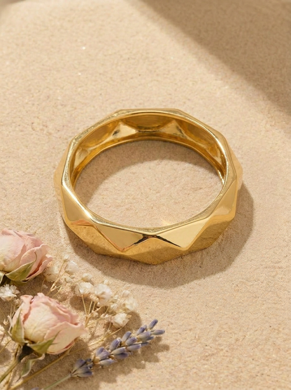 Gold Faceted Ring - Lifestyle